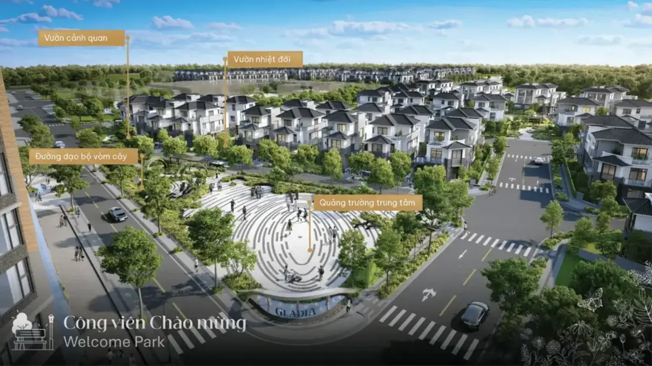 Khu biệt thự Gladia by The Waters với không gian sống xanh mát, tiện ích đẳng cấp và vị trí đắc địa.